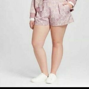 Victoria Beckham High Rise Pink Brocade barbiecore Shorts Womens Shorts New!